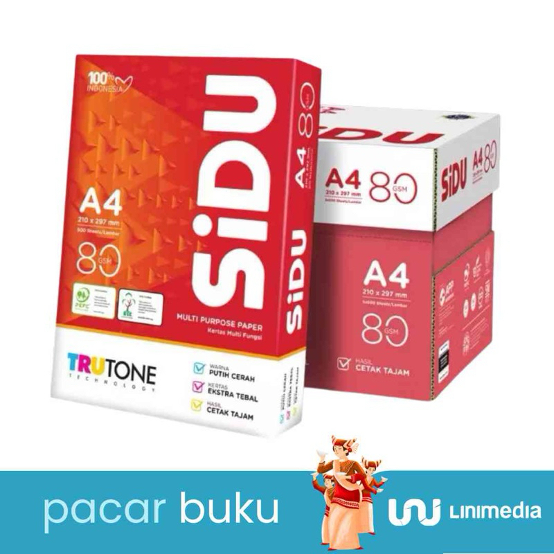 

Kertas A4 80 Gram SIDU Sinar Dunia Rim