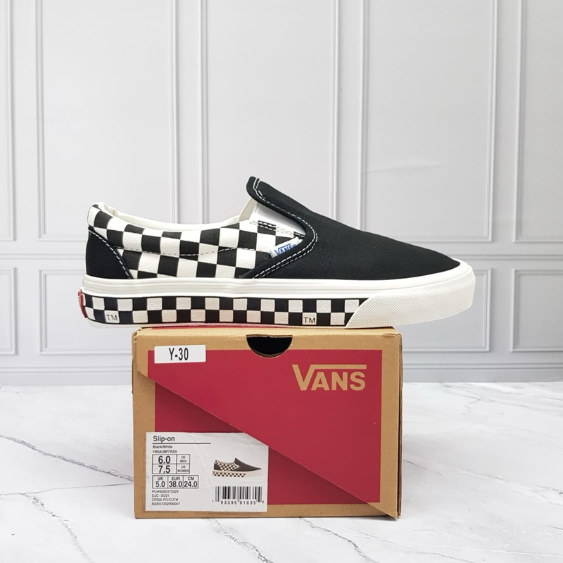 sepatu casual snakers vans slip-on catur black