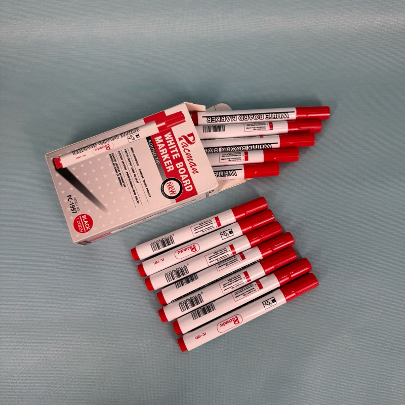 

D3W! [Isi 12 Pcs] Spidol White Board Marker Pacman PC-1997 - Round Tip Hitam / Biru / Merah