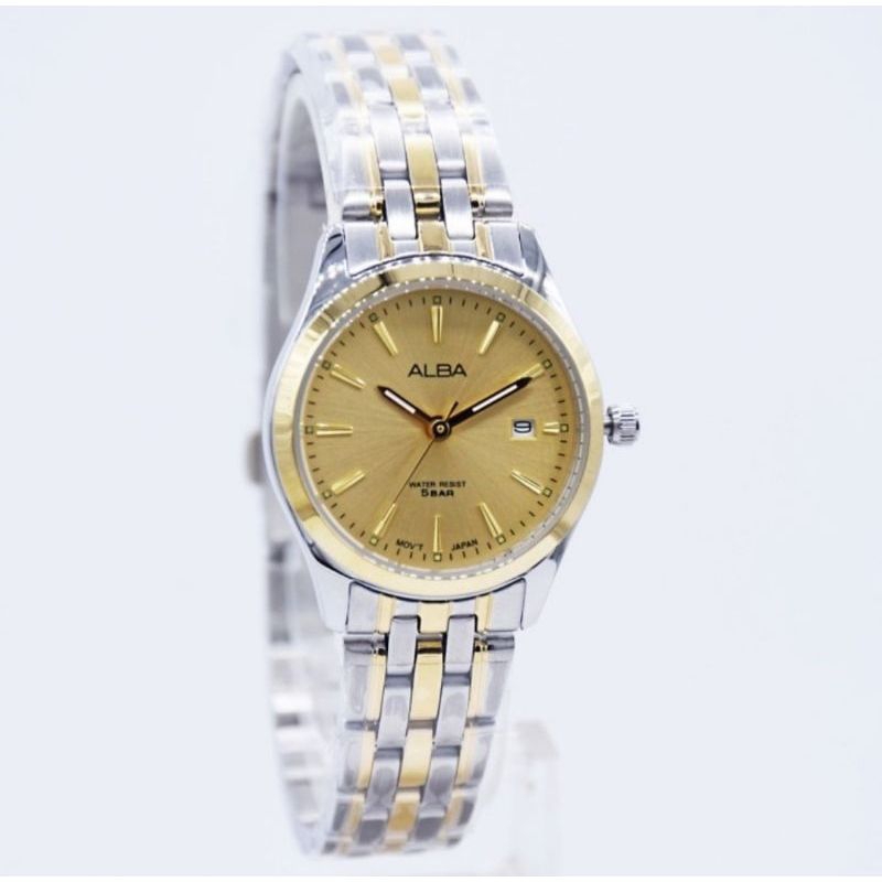 Jam Tangan Wanita Alba AH7BN4X1 ah7bn4 Gold Dial Original