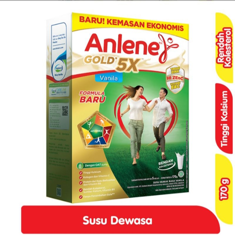 

Anlene Gold 5X Susu Dewasa Vanila Box 170 gr