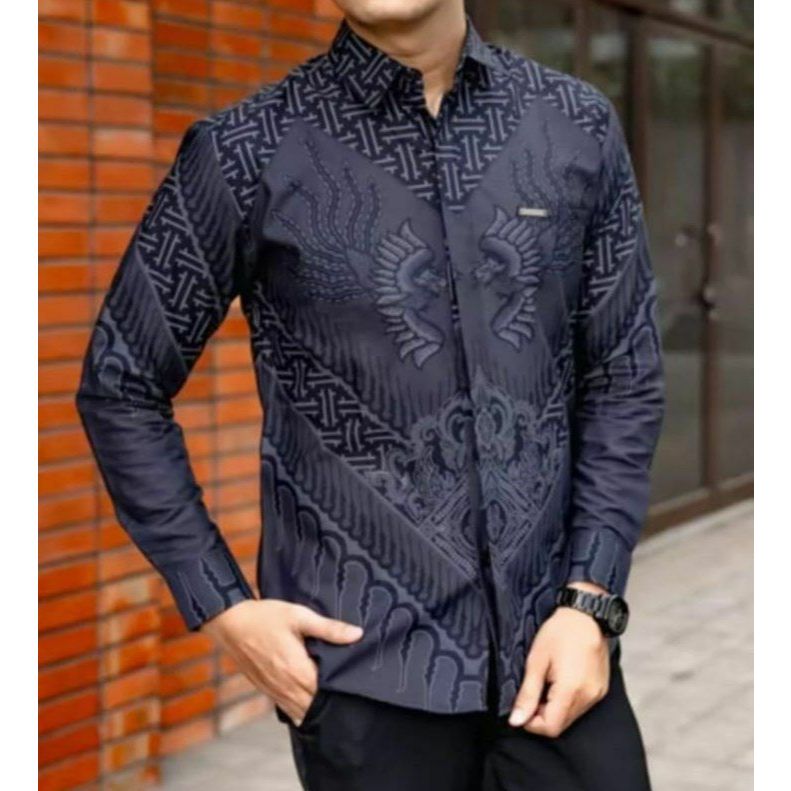 Kemeja Batik Pria Terbaru 2025 Lengan Panjang Seragam Formal M L XL XXL