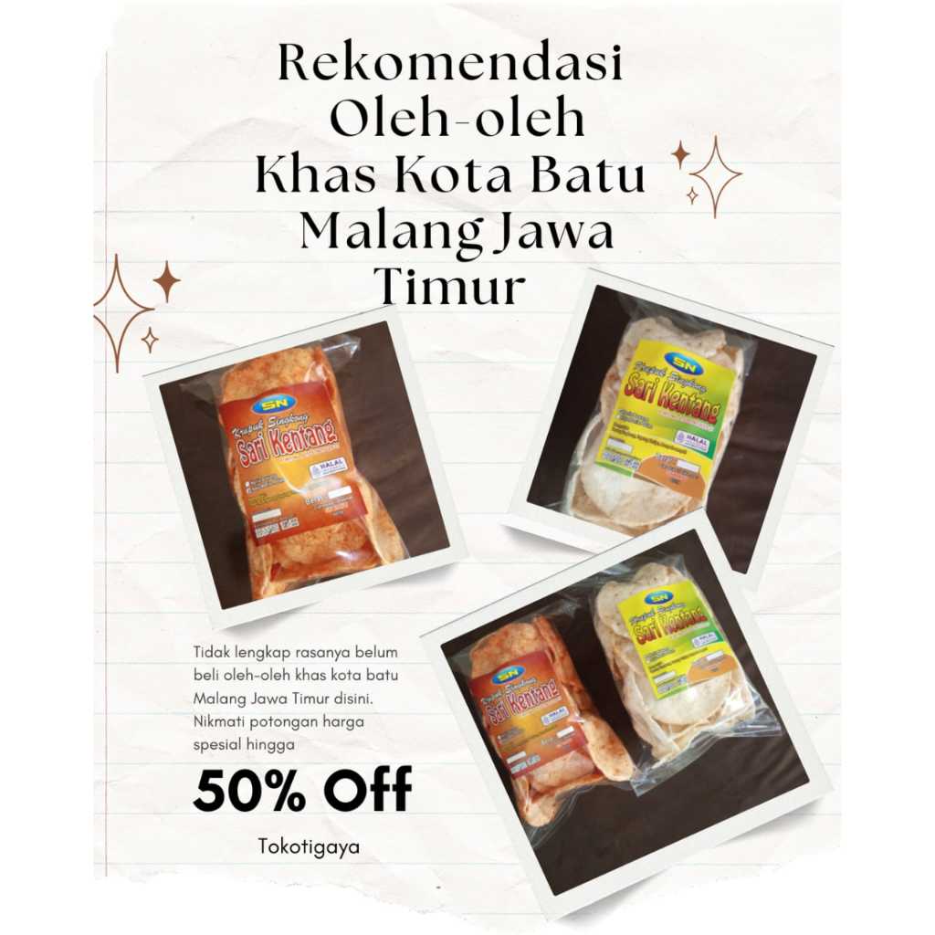 

Kripik Kentang Krupuk Sinkong Sari Kentang Oleh-Oleh Khas Batu Malang Jawa Timur Keripik Snack