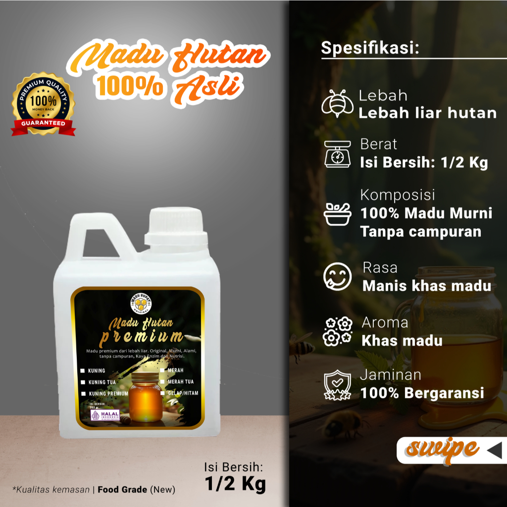 

Madu Hutan Asli 1/2 Kg – 100% Natural Tanpa Campuran Pure Raw Honey