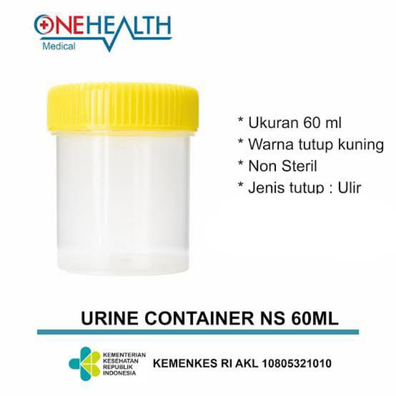 Urine Container Non Steril 60 ml - Onehealth / Pot Urine