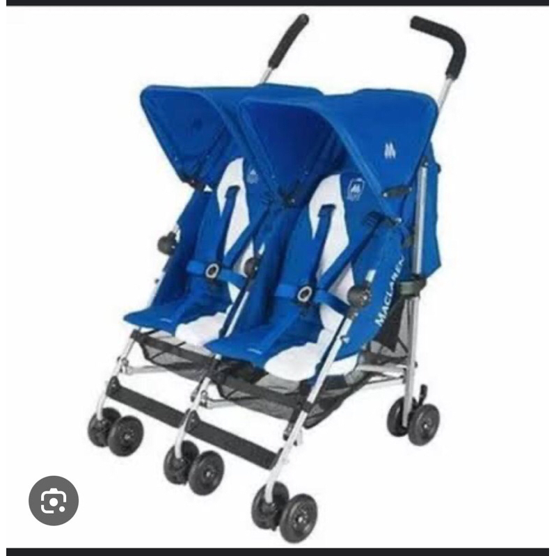 stroller maclaren twin blue. like new