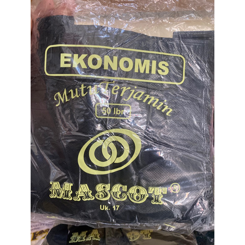 plastik mascot kantong hitam ukuran 17
