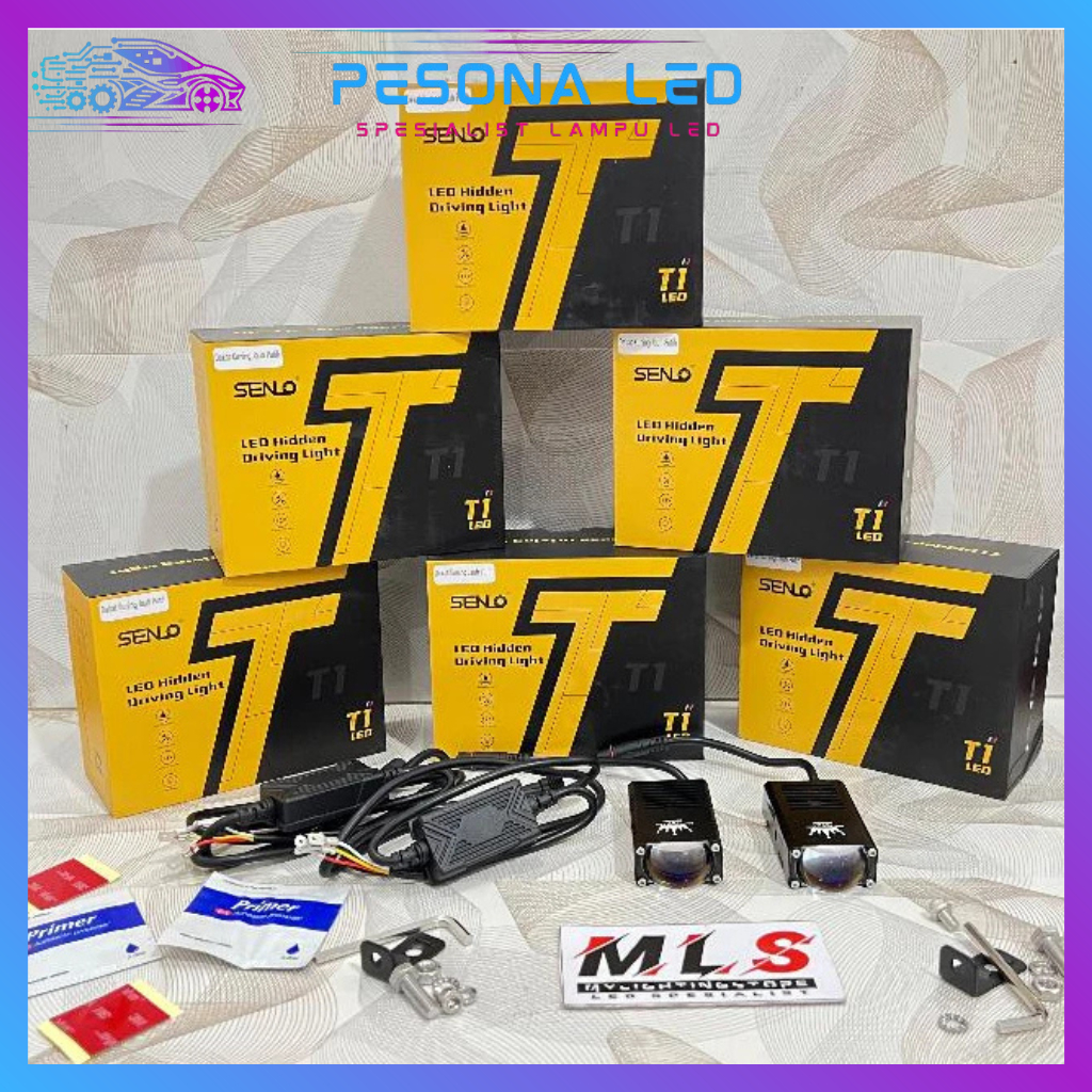 Lampu SENLO T1 PLUS 50W mini laser grill projie aero slim tipis tembak motor mobil