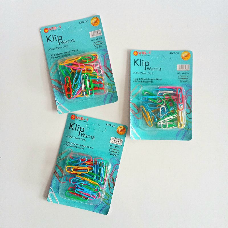 

Penjepit Kertas Segitiga Paper Clip Trigonal Klip VIS-1 KPW-30 Warna ( Set ) [ Original ]