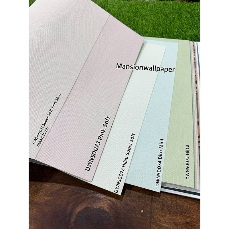 Wallpaper Dinding Polos Warna Pastel Cerah Cream Biru Orange Pink Hijau Tosca Sage