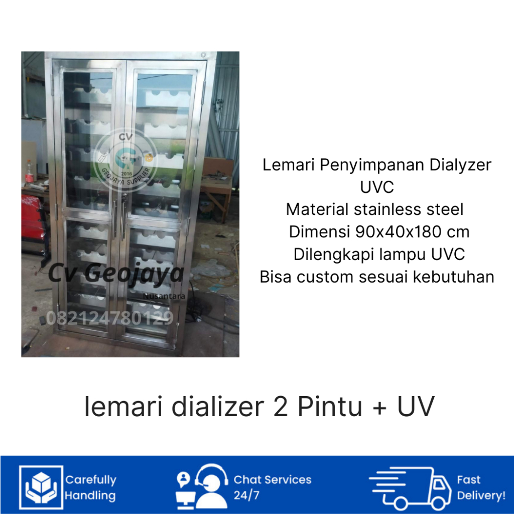 LEMARI DIALYZER UVC / LEMARI PENYIMPANAN DIALYZER STAINLESS STEEL