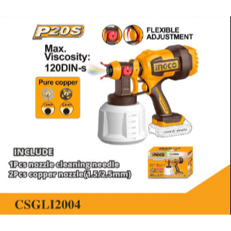 INGCO CSGLI2004 Spray Gun Cordless 20V/Spray Gun Baterry 20V