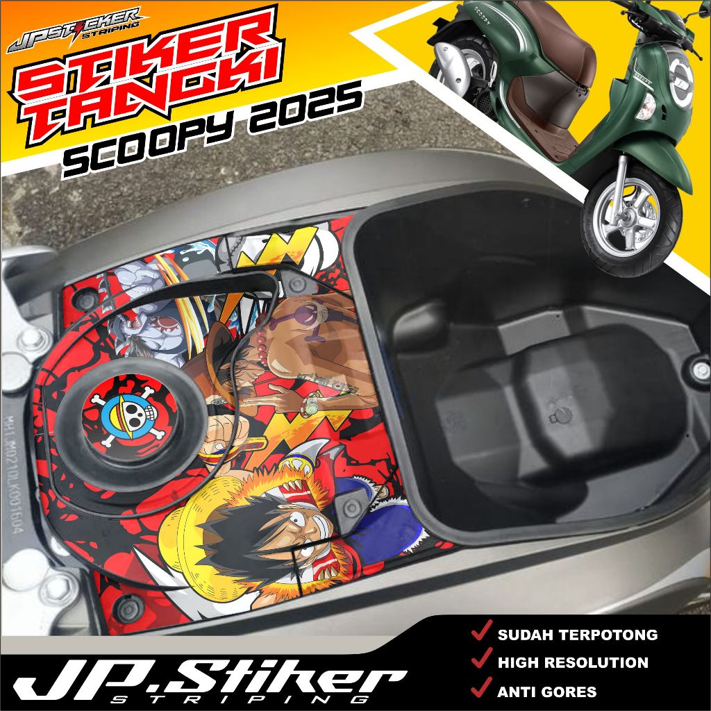 Stiker Tangki Bensin Scoopy 2025 Sticker Tengki Motor Scoopy New 2025 Smart Key Anti Luntur JP-01