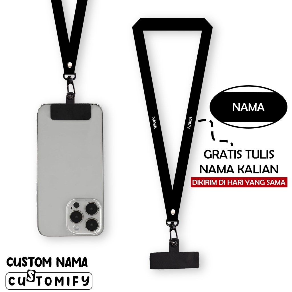 

Lanyard Custom Nama Satuan - Tali Lanyard Gantungan Nametag 1,5 cm - Bisa Tambah Nama - Design 68