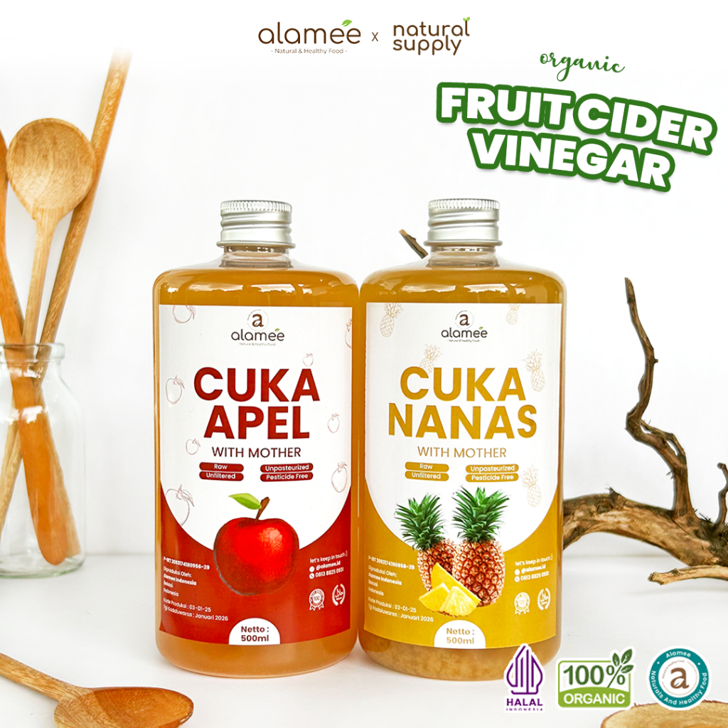 

ALAMEE Cuka Apel Nanas Original Vinegar With Mother Premium Organik Pine Apple Cider Vinegar