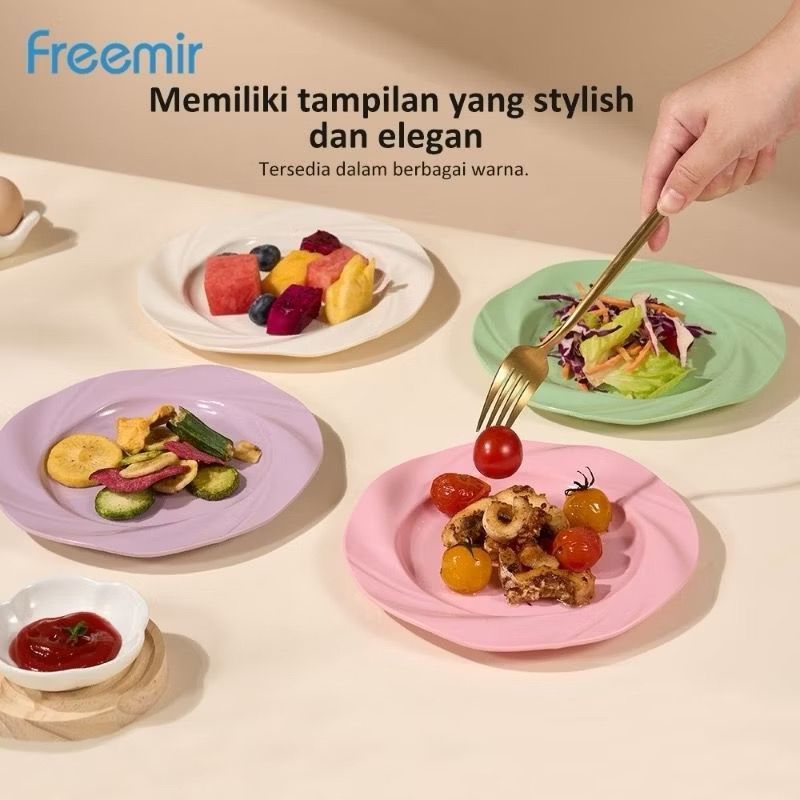 KHADEEJA - FREEMIR PIRING PLASTIK WARNA-WARNI PASTEL | PIRING KECIL | PIRING BUAH | PIRING DESEERT