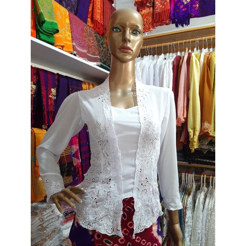 KEBAYA BORDIR PUTIH BALI|KEBAYA BORDIR|KEBAYA PUTIH|MURAH|PREMIUM|BEST SELLER