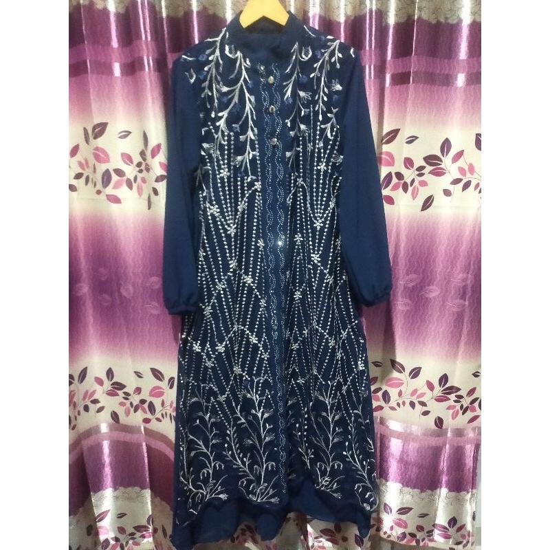 NEW Gamis Kebaya/ Brukat Navy