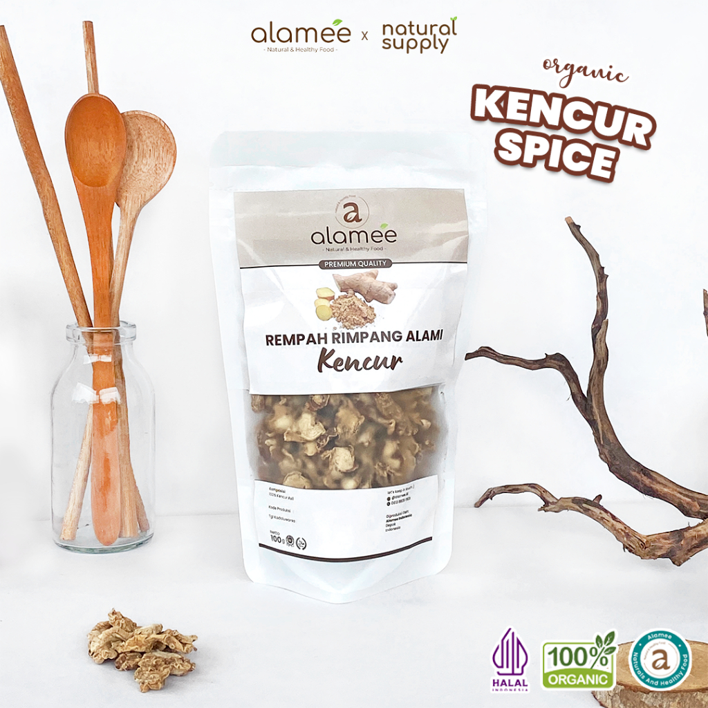 

ALAMEE Kencur Kering Dried Galangal Rempah Rimpang Organik Alami Bumbu Seasoning Masakan Masak 100gr