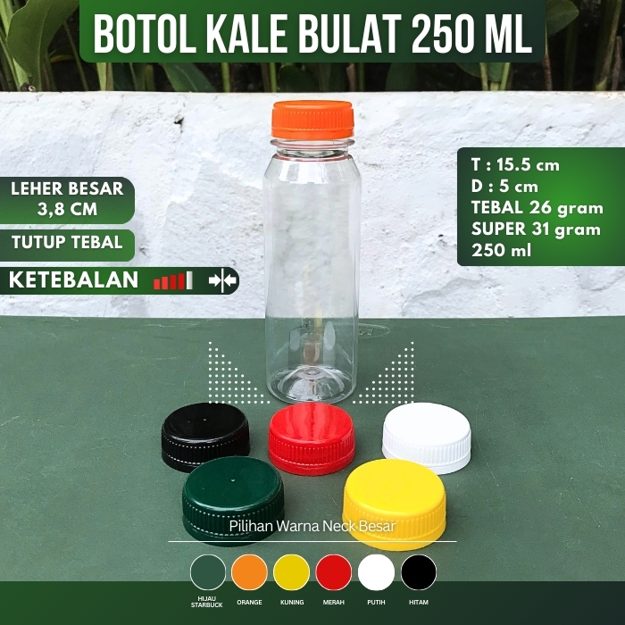 31 Botol Kale Plastik 250 mTebal /Botol Plastik 250ml Tebal / Botol Jus / Botol Kopi  / Botol Madu