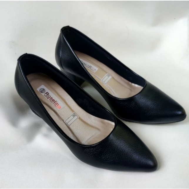 Sepatu Pantofel Wanita 5 Cm Kulit Semi Formal