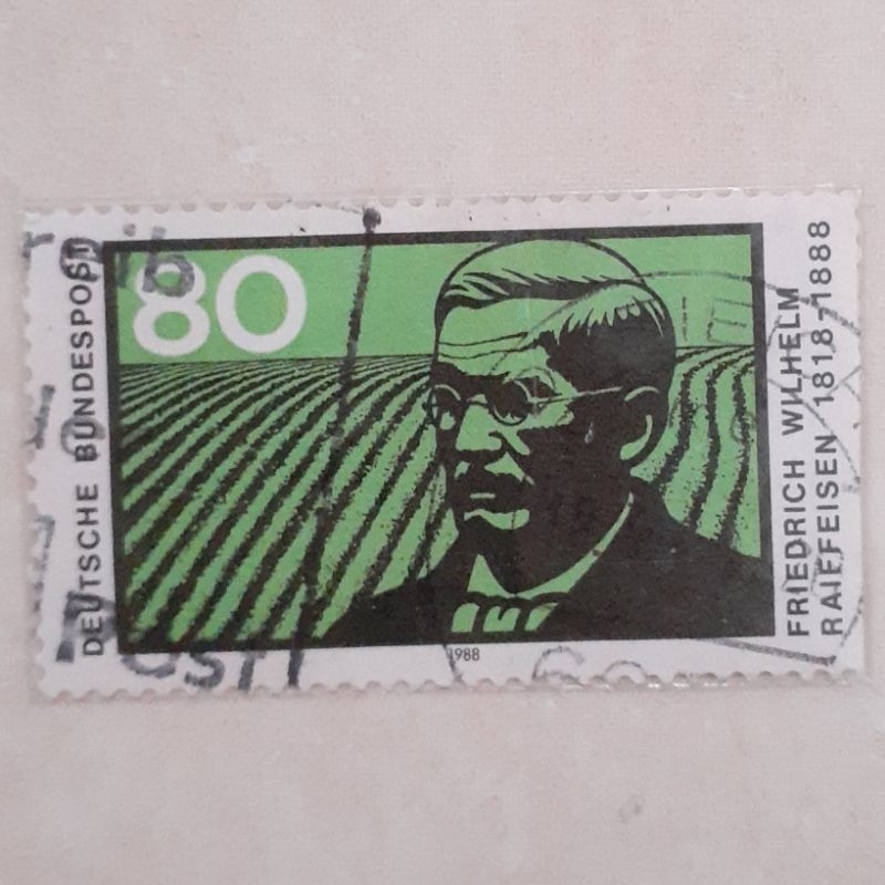 

(J2) Perangko Jerman Raiffleisen and Ploughed Field Tahun 1988