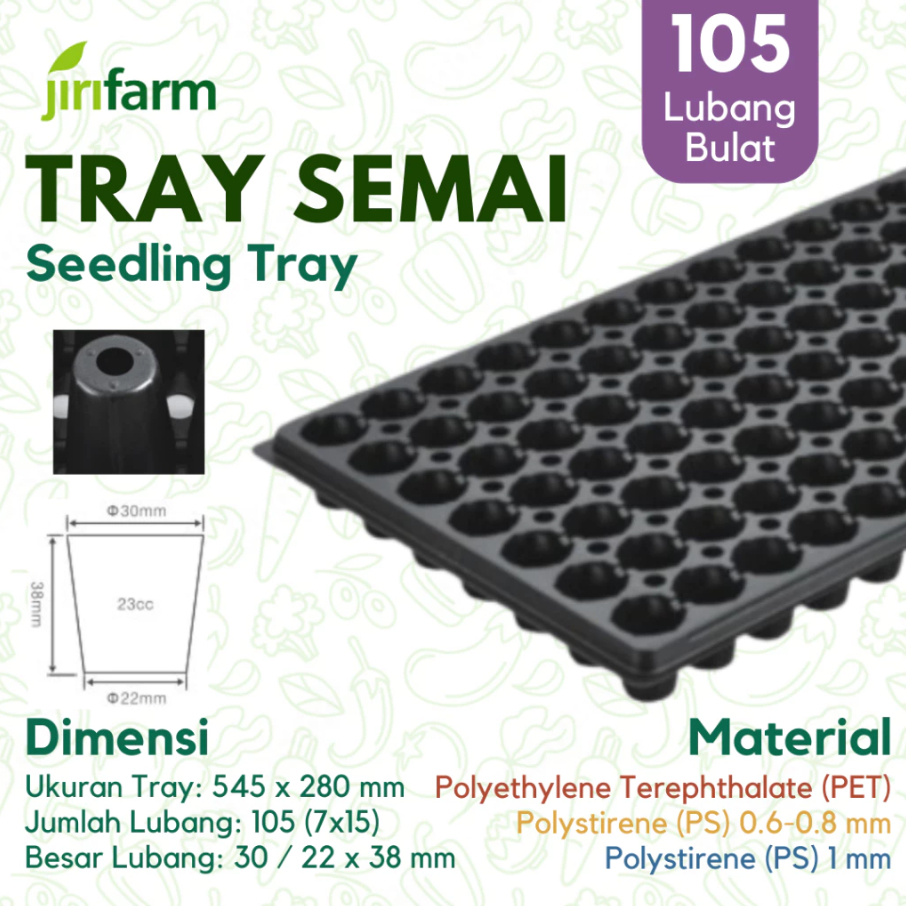 JIRIFARM - Tray Semai BULAT 105 Lubang Tanam Pot Penyemaian Bibit