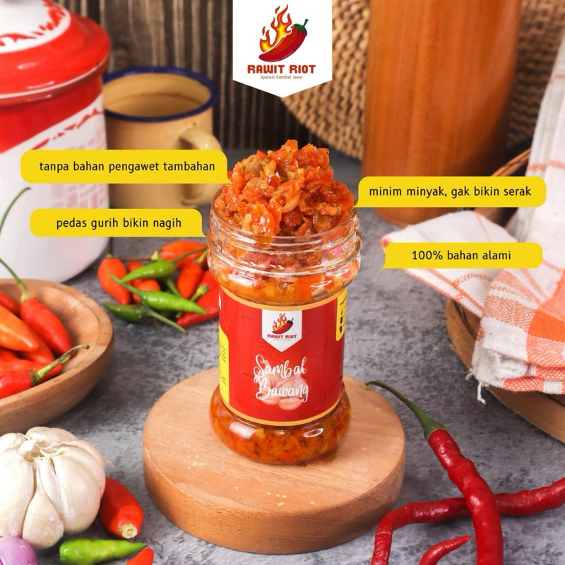 

RAWIT RIOT - Sambal Bawang 130gr Sambel Botol Siap Saji
