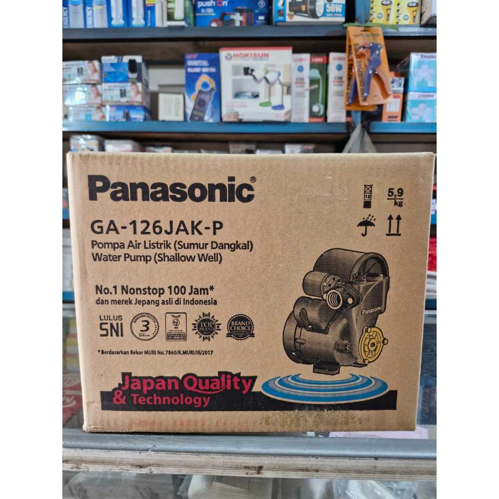 Panasonic Pompa Air Otomatis GA-126 JAK / Pompa Air Otomatis Sumur dangkal Panasonic