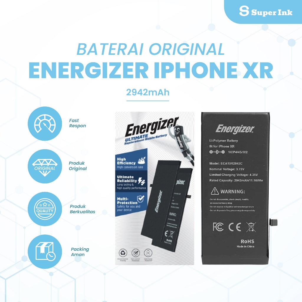 BATERAI ENERGIZER Baterai IPhone XR - Original Battery Replacement
