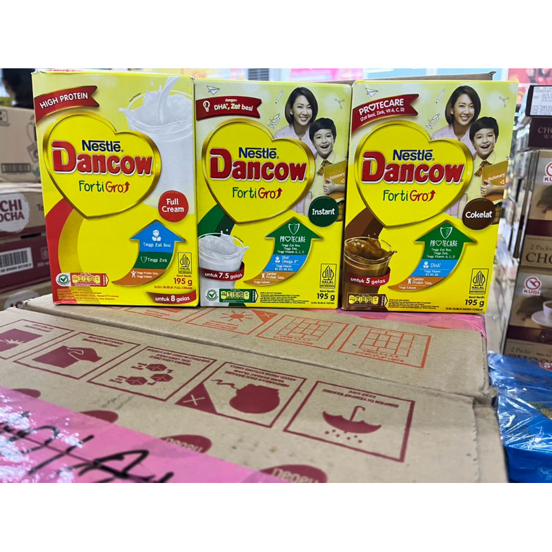

(SUSU MURAH) DANCOW FORTIGROW 195gr FULLCREAM, COKELAT, INSTANT