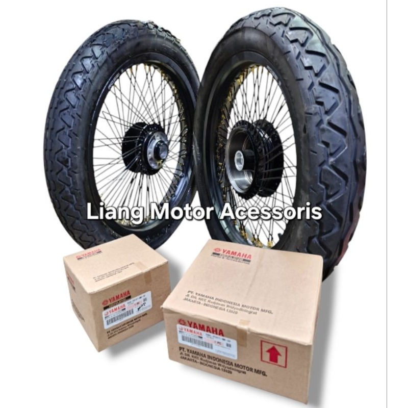 Sepaket Velg VRossi Ring 17/18 Tromol Original Set Custom Jari2 Seribu Plus Ban - Yamaha RX-King/RXZ