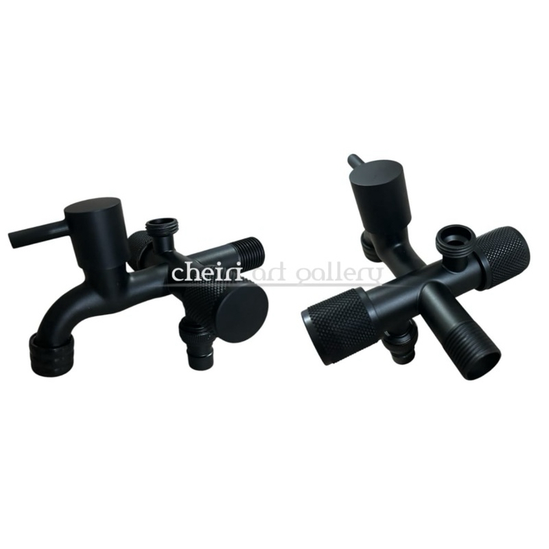 Kran cabang 3 black series new Kran cabang hitam krman cabang 3stainless Kran double cabang 3 lubang