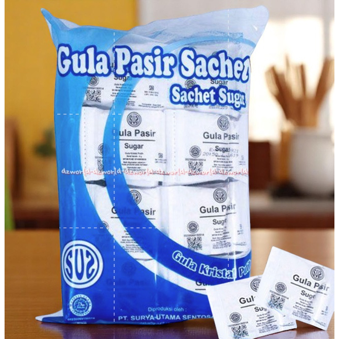 

Sus Gula Pasir Sachet 100pcs Sugar Kristal Putih Kemasan Bungkus Satuan S U S Sugars Gulapasir Saset