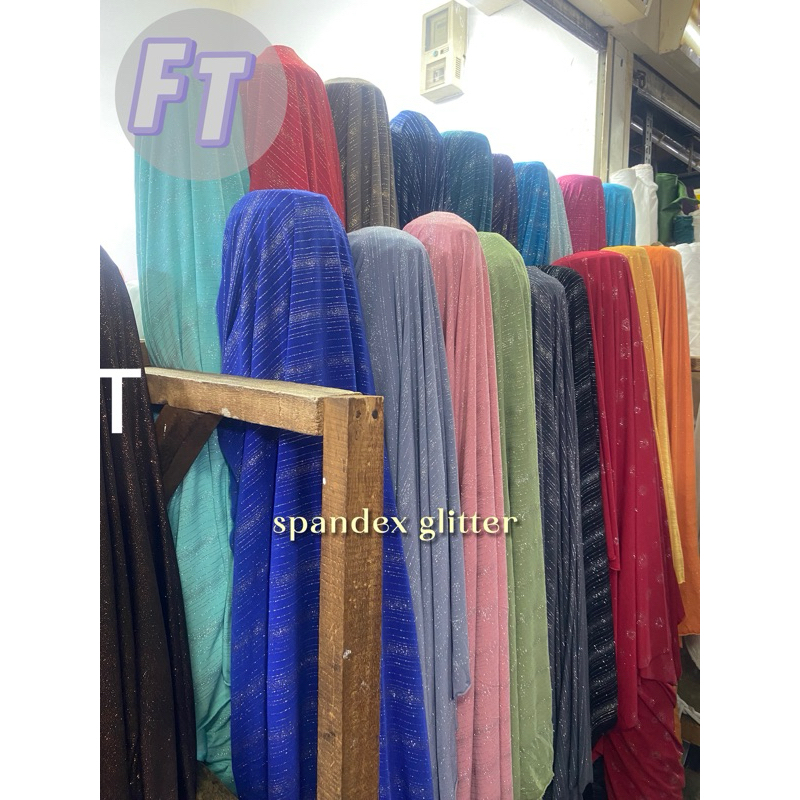 KAIN SPANDEX GLITTER PER 0.5 METER