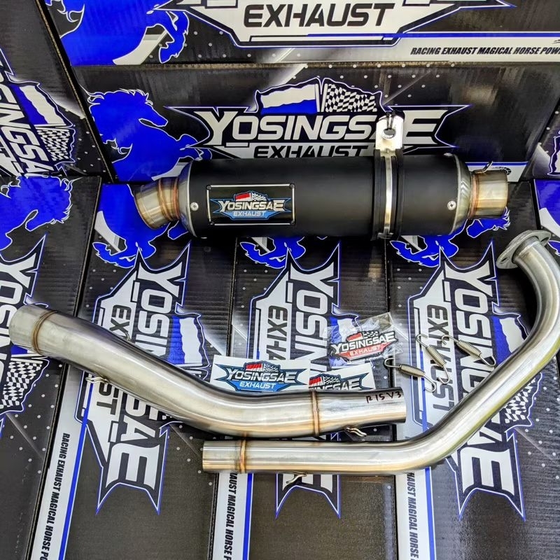 knalpot racing yosingsae original silincer inlet 50mm pipa leher knalpot racing R15 v2 R15 v3 Cbr150