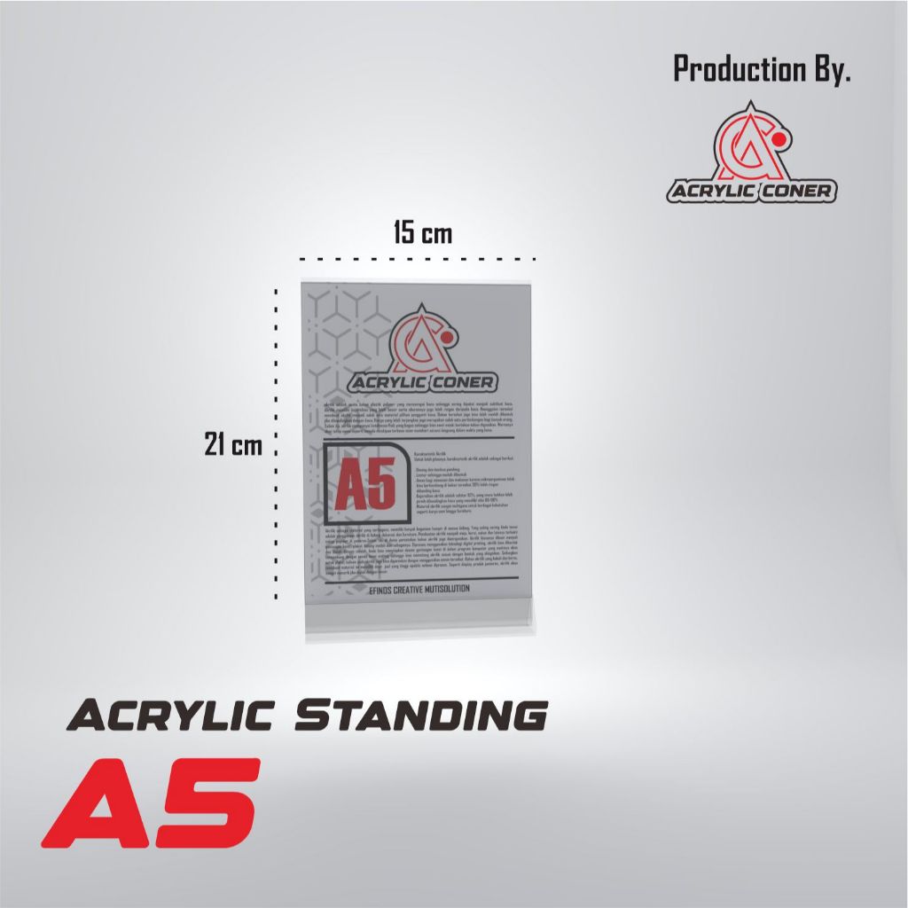 

Acrylic Brosur Tent Holdet A5 Segitiga