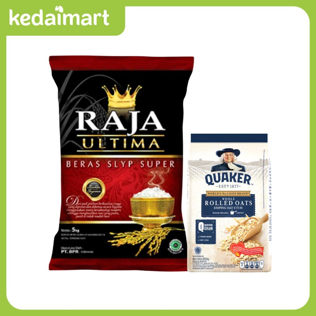 

Beras Raja Ultima 5 Kg + Quaker Rolled Oat 800 Gram