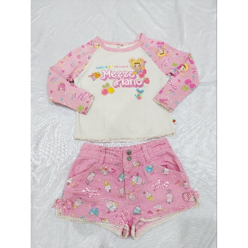 Set mezzo piano pink anak lucu kawai kawaii lucu tralala mezzo piano bandai ban dai lolita babydoll 
