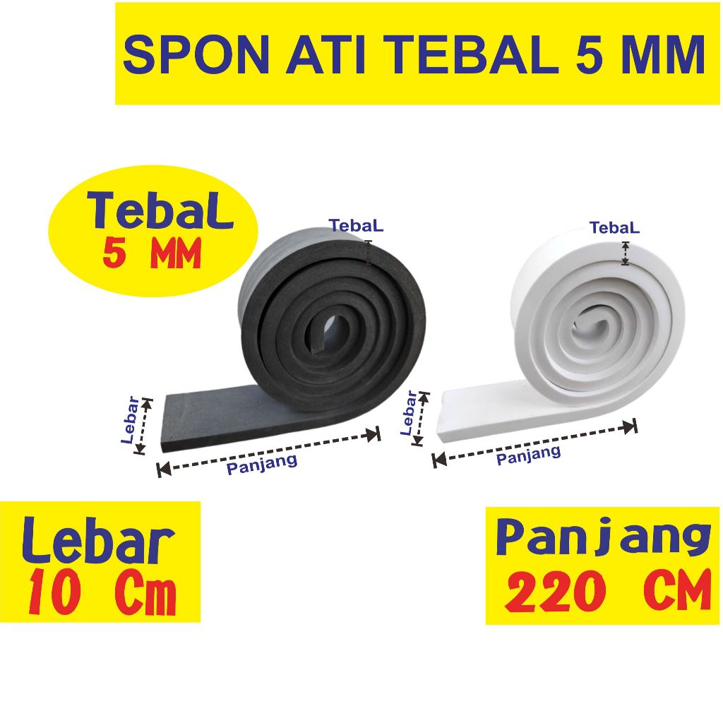 SPON ATI / BUSA ATI TEBAL 5 MILI UKURAN 10 CM X 220 CM