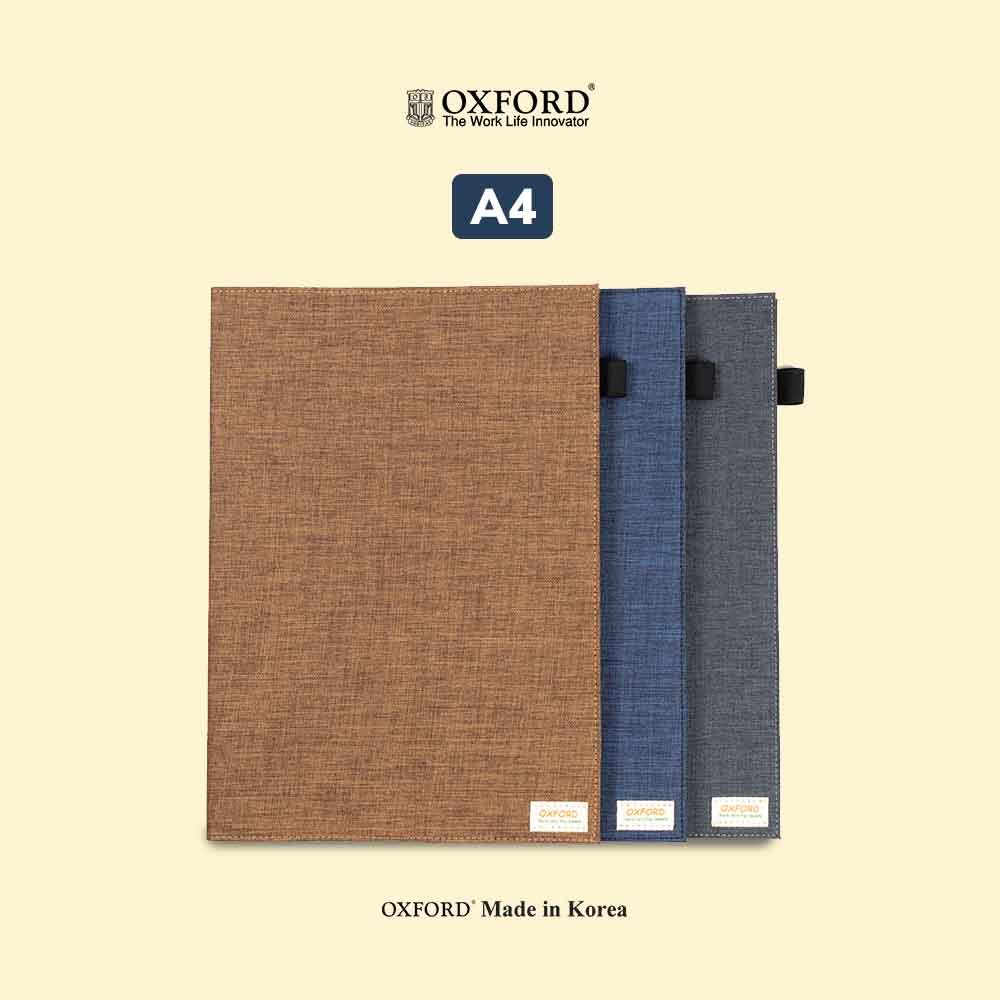 

Oxford Notebook A4 Refillable – Cover Toscano Premium, 80 Lembar, Warna Cream/Grey/Navy