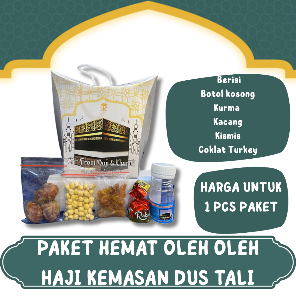 

PAKET OLEH OLEH HAJI DAN UMROH 1PCS PAKET KEMASAN DUS TALI I SOUVENIR OLEH OLEH HAJI DUS JINJING I HAMPERS HAJI DUS TENTENG PREMIUM