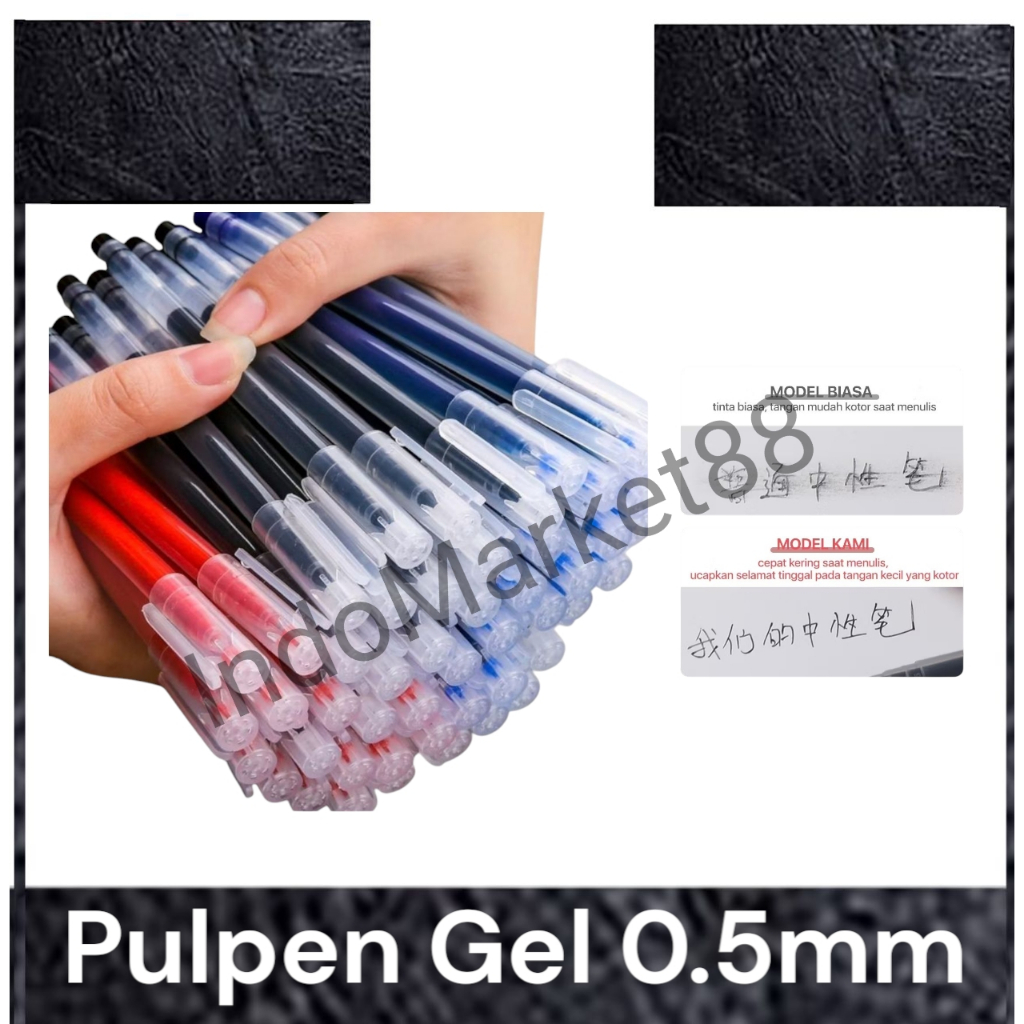 

Pulpen Gel Transparan - Pen Tinta Cair 0.5mm - Alat Tulis 3 Warna