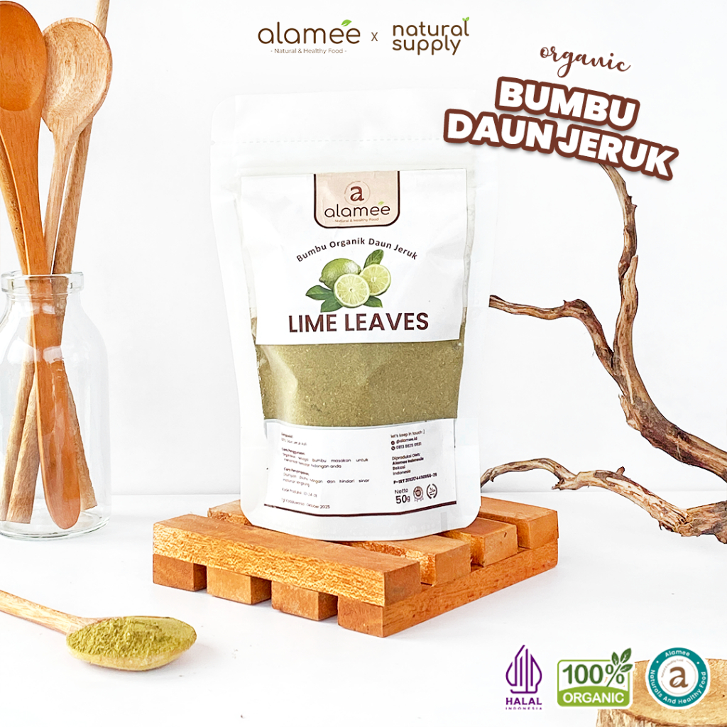 

ALAMEE Daun Jeruk Bubuk Lime Powder Bumbu Dapur Instan Organik Murni Asli Tanpa Campuran 50g