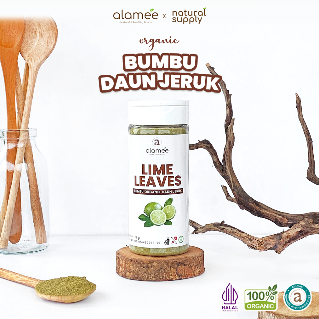 

ALAMEE Daun Jeruk Bubuk Lime Powder Bumbu Dapur Instan Organik Murni Asli Tanpa Campuran Tabur 75g