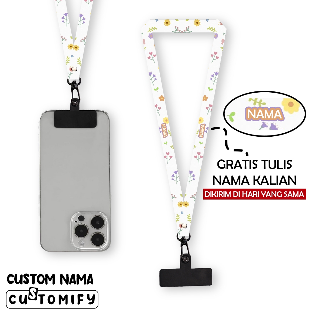

Tali Lanyard Card Custom Nama 1,5 cm Printing - Tali Lanyard Aesthetic Tambah Nama - Design 91