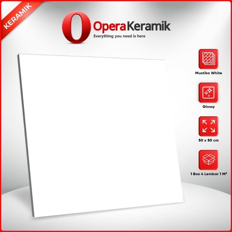 Keramik Putih Polos 50x50 Ikad White
