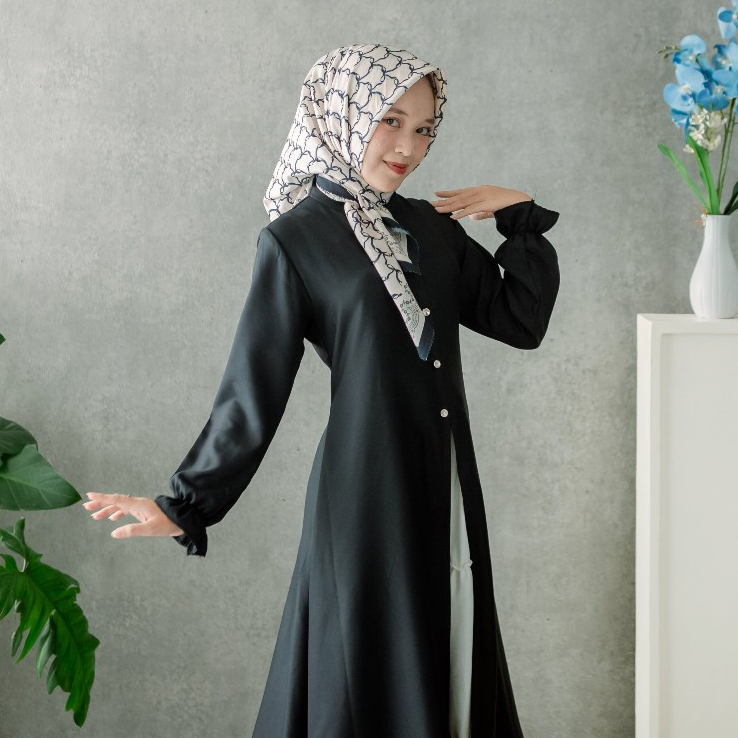 TUNIK RAYA - Edisi HITAM-PUTIH Tunik Modern Marza ootd Kain Shakila Premium