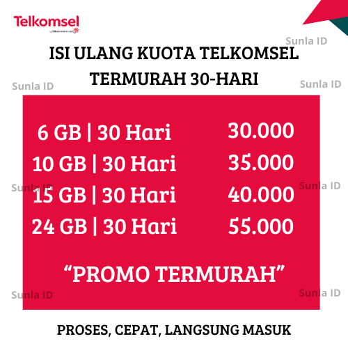 Voucher Data Telkomsel 1,5GB 2,5GB 3,5GB 4,5GB 5,5GB | Kode Via Chat