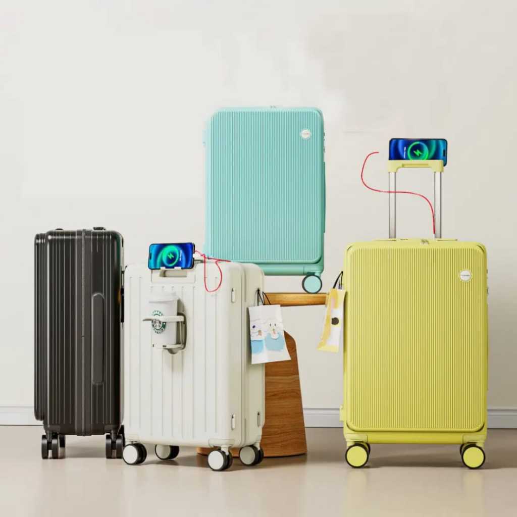 Valeria Koper Laptop / Koper 20 inch Kabin / Koper zipper anti theft USB port Charging / Koper Trave